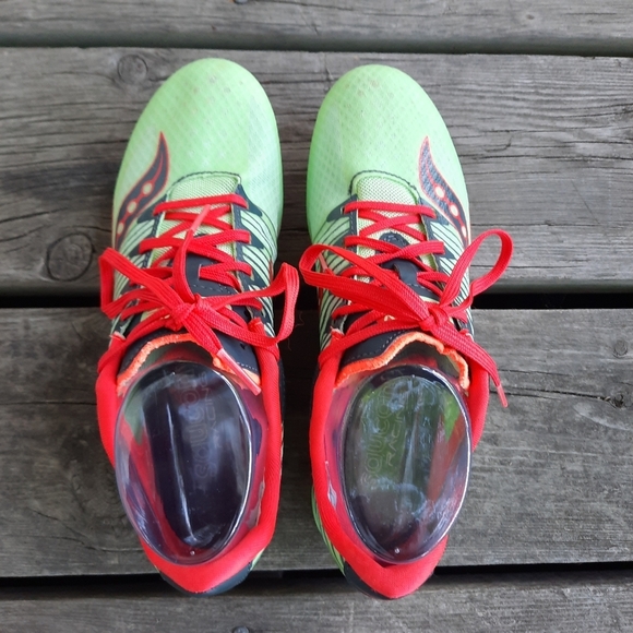 Saucony Racing Vendetta 2 Track & Field Red/Green Spike Shoes S19047-2 Size 7.5 - Picture 9 of 16